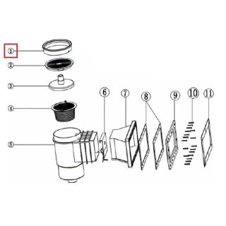 Pierścień górnej pokrywy Emaux do skimmerów serii EM0010/0020 (01051040) Emaux