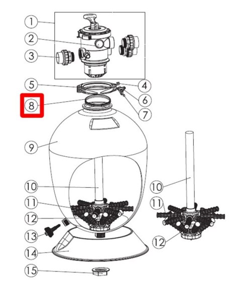 Pierścień uszczelniający Emaux do zaworu sześciodrogowego Emaux