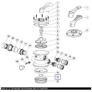 Pierścień uszczelniający dyfuzora Emaux 2011001 do kranu MPV01-MPV07 Emaux