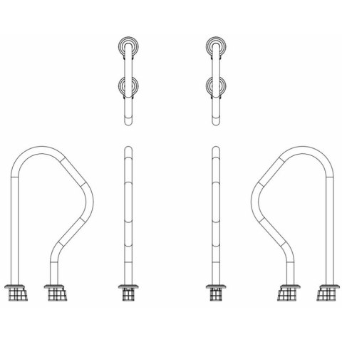 Poręcz basenowa Emaux ARV (górna część schodów), AISI-304 Emaux