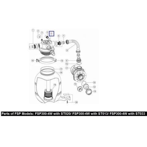Zawór sześciodrogowy Emaux 1.5'' MPV07 (88281505B) Emaux