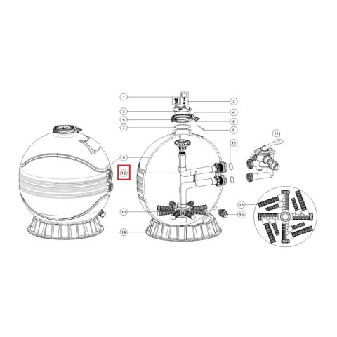 Dyfuzor do filtra Emaux MFS35 (89012619) Emaux