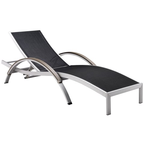 Czarny leżak aluminiowy Aquaviva Rex 201x76x45 cm do basenu i ogrodu, regulowane oparcie, odporny na UV