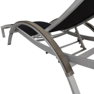 Leżak aluminiowy Rex czarny (2010x760x455 mm) Aquaviva