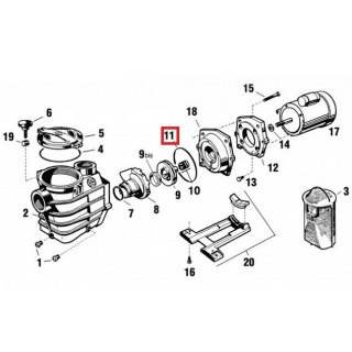 Pierścień uszczelniający obudowy pompy Hayward Super II (SPX3000T) Hayward