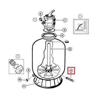 Separator 24" Hayward PWL SX240DNPAK10, kpl 10 szt, (155+25mm=180mm) Hayward