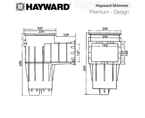 Skimmer do basenów foliowych Hayward 3111 PREMIUM Standard Hayward