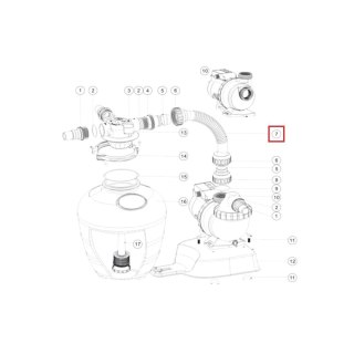 Wąż połączeniowy ze złączkami do pompy Emaux FSU Emaux