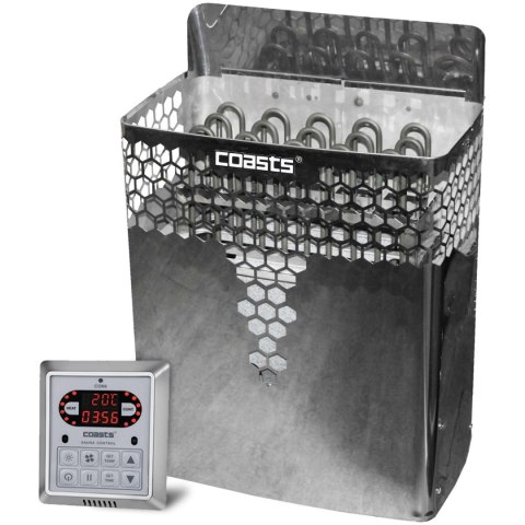 Elektryczny piec do sauny Coasts GB90 9kW ze zdalnym sterowaniem CON6 Coasts