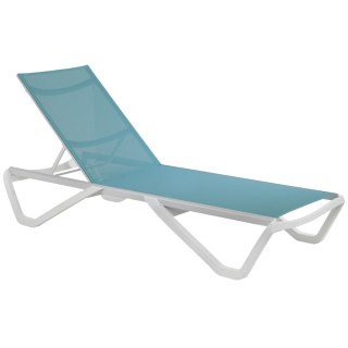 Leżak aluminiowy Wave turkusowy z białym stelażem (1910х715х300 mm) Aquaviva