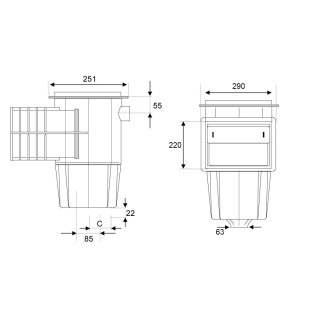 Skimmer do basenów foliowych Waterline Standard ze wstawkami mosiężnymi Waterline