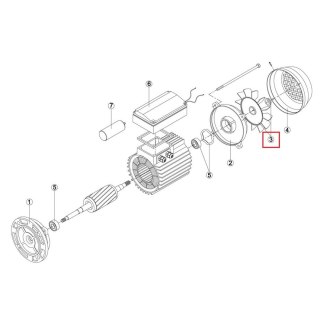Wirnik wentylatora silnika elektrycznego pompy Kripsol KAN/KT/KAL/KL/KRF/KRB/BC/BCP/BCG/BCPG/BF/BB MEC112 (RMOT0003.06R) Kripsol