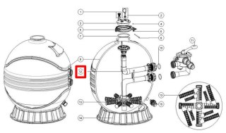 Kolektor z rurą do filtrów Emaux MFS20 89012602 Emaux
