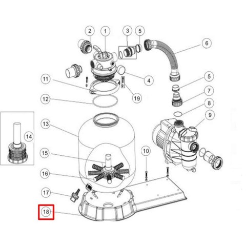 Podstawa filtra FSP/F350-4-6W Emaux