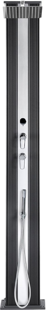 Prysznic solarny Aquaviva Hybride Dada Straight aluminium z baterią do mycia stóp, antracyt DS-D463NX, 40 l Aquaviva