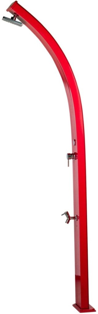 Prysznic solarny Aquaviva Spring aluminium z kranikiem do mycia stóp, wiśniowy A120/3027, 25 l Aquaviva