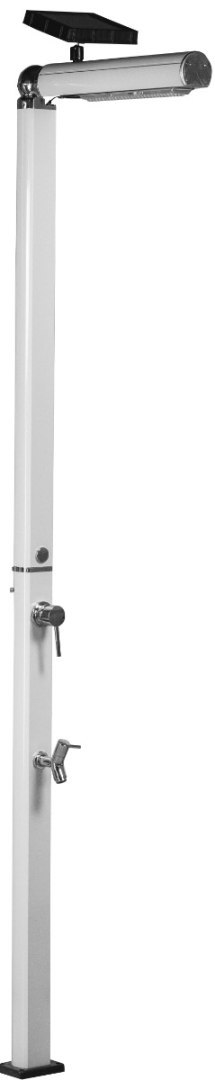 Prysznic zewnętrzny Aquaviva Quick z podświetleniem LED i z kranikiem do mycia stóp, biały Q825/9003-QL Aquaviva