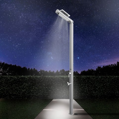 Prysznic zewnętrzny Aquaviva Quick z podświetleniem LED i z kranikiem do mycia stóp, grafitowy Q825/7015-QL Aquaviva