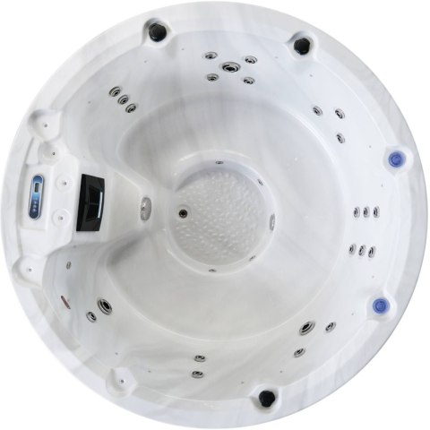 Wanna SPA Aquajoy Lagoon 195x82cm, marmur srebrnobiały, 7-osobowa, system Balboa, 28 dysz