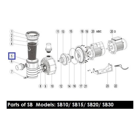 Filtr wstępny pompy Emaux SB (89021305) Emaux