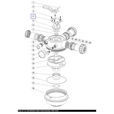 Górny pierścień dociskowy zaworu 4-pozycyjnego 1.5" do filtrów Emaux V350-V650 (1013040) Emaux Górny pierścień dociskowy zaworu 4-pozycyjnego 1.5" do filtrów Emaux V350-V650 (1013040) Emaux