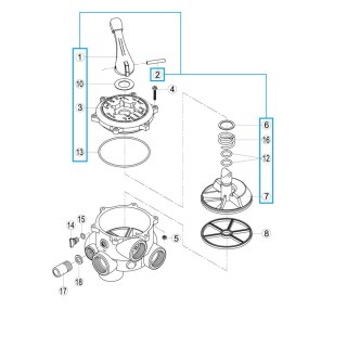 Mechanizm wykonawczy zaworu 6-pozycyjnego 1.5" Kripsol RVS019.A/ R1210019.0 Kripsol