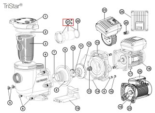 Mufa łączeniowa pompy Hayward Tristar 63 mm (SP3200UNKIT63) Hayward