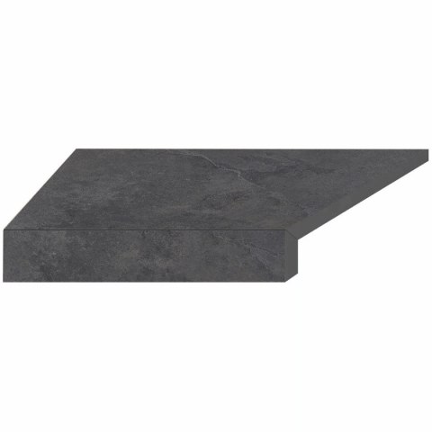 Narożny element typu L płytki basenowej brzegowej Aquaviva Dusk Antracite, 600x345x50 (20) mm (lewy/45°) Aquaviva
