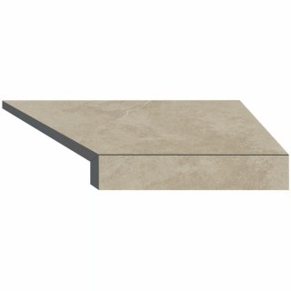 Narożny element typu L płytki basenowej brzegowej Aquaviva Dusk Cream, 600x345x50 (20) mm (lewy/45°) Aquaviva