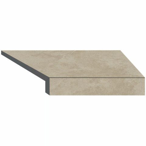 Narożny element typu L płytki basenowej brzegowej Aquaviva Dusk Cream, 600x345x50 (20) mm (prawy/45°) Aquaviva