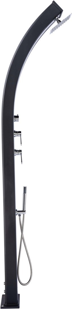 Prysznic solarny Aquaviva Hybride Dada Curve aluminium z baterią do mycia stóp, antracyt DS-D363NX, 40 l Aquaviva