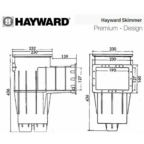 Skimmer do basenu betonowego 3110 PREMIUM Standard Hayward