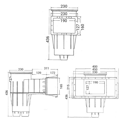 Skimmer do basenu betonowego 3118 PREMIUM Wide Hayward