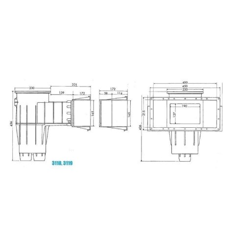 Skimmer do basenu foliowego  3119 Premium Wide Hayward