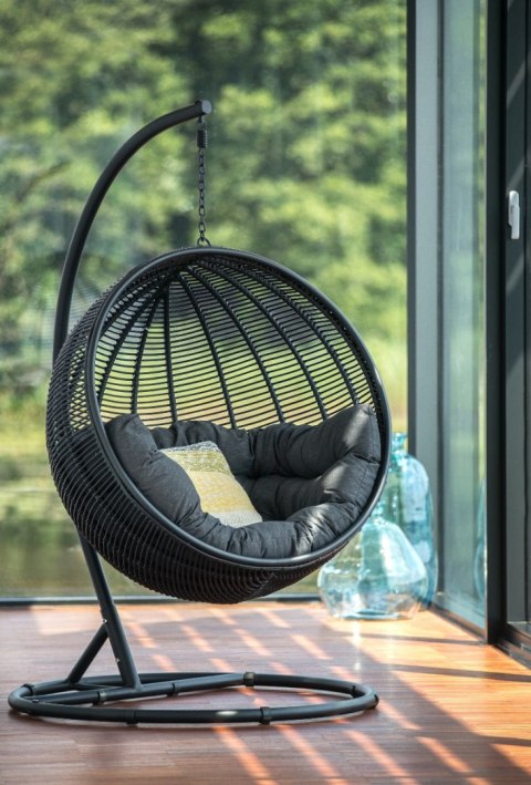 Fotel wiszący Cocoon de Luxe Czarny (120x73x195cm) MILOO HOME