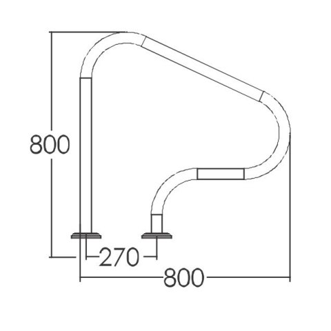 Poręcz basenowa ARP-F AISI-316 Emaux