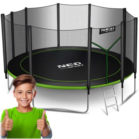 Trampolina ogrodowa 15ft/465cm z siatką zewnętrzną i drabinką Neo-Sport