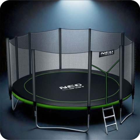 Trampolina ogrodowa 15ft/465cm z siatką zewnętrzną i drabinką Neo-Sport