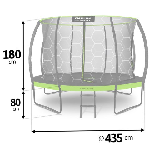 Trampolina ogrodowa profilowana 14ft/435cm z siatką wewnętrzną Neo-Sport