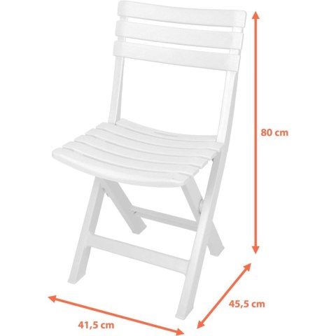 ZESTAW 4 KRZESEŁ CATERINGOWYCH PLASTIKOWY SKLADANYCH KOMODO BIAŁY PROGARDEN