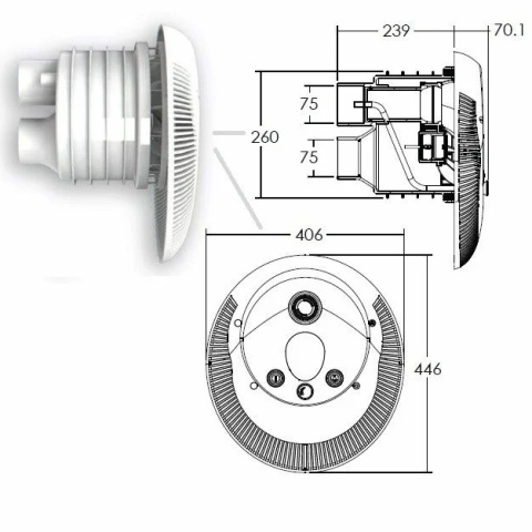 Przeciwprąd do basenu Aquaviva WTB300T, 60 m³/h, 380V, oświetlenie LED RGB