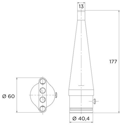 Dysza do wodospadu masującego Flexinox Tahiti MOD C, AISI-316L Flexinox