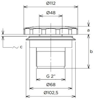 Dysza ścienna Flexinox 87198042 (4.5 m3/h) do folii, 2" Flexinox