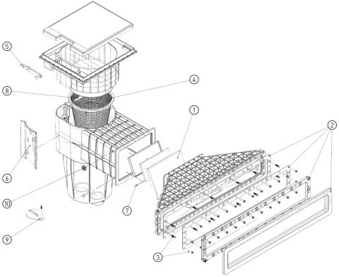Skimmer do basenów foliowych Hayward X-Pro 600 wkładki mosiężne, wkładka piaskowa Hayward
