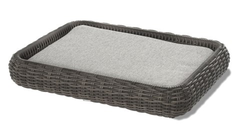 LEGOWISKO DLA PSA OGRODOWE L MAJE GREY 80X60X10CM, EKORATTAN SZARY 8MM, PODUSZKA SUNPROOF SZARY MILOO