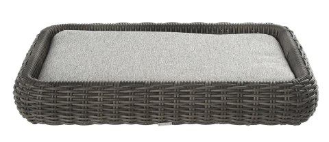 LEGOWISKO DLA PSA OGRODOWE L MAJE GREY 80X60X10CM, EKORATTAN SZARY 8MM, PODUSZKA SUNPROOF SZARY MILOO