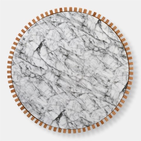 STOLIK KAWOWY M VERA 106X106X31CM EUKALIPTUS, KONGLOMERAT MARMUR MILOO