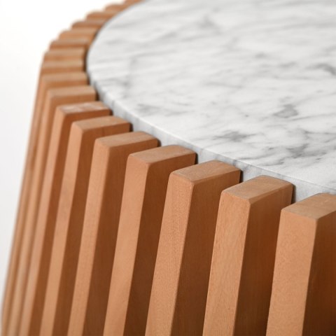 STOLIK KAWOWY M VERA 106X106X31CM EUKALIPTUS, KONGLOMERAT MARMUR MILOO