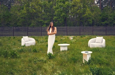 STOLIK KAWOWY SOLARNY TONGO S 41X41XH48CM ALUMINIUM BIEL MILOO