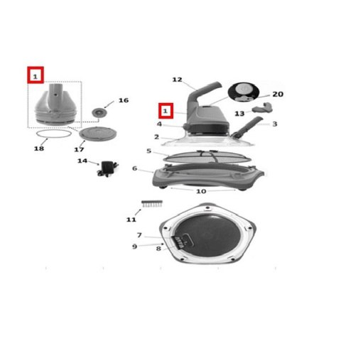 Blok silnika i akumulatora Kokido do odkurzacza TELSA 80 EV80CBX/17/EU Kokido
